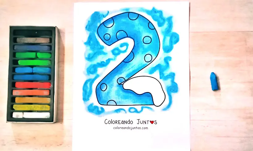 Number 2 drawing colored by Coloring Together
