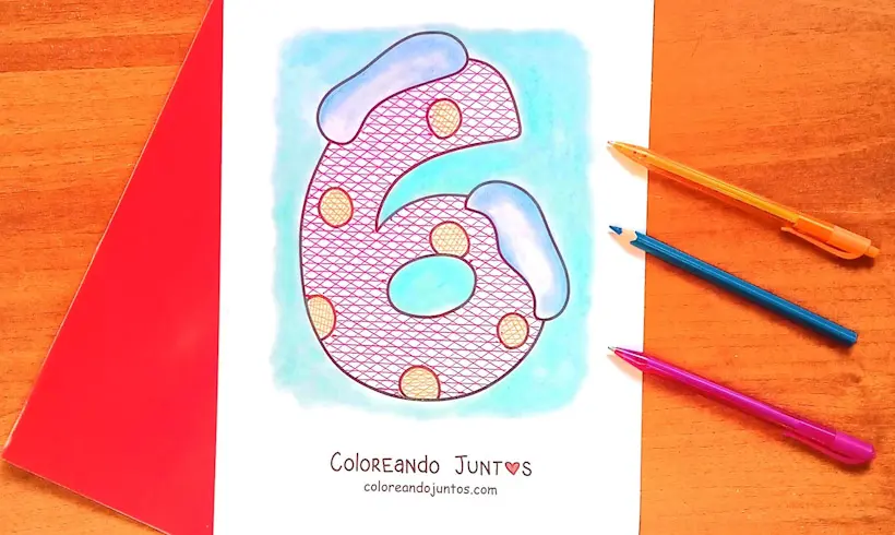 Number 6 picture colored by Coloring Together