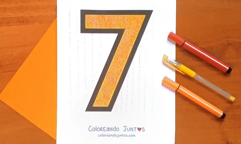 Number 7 picture colored by Coloring Together