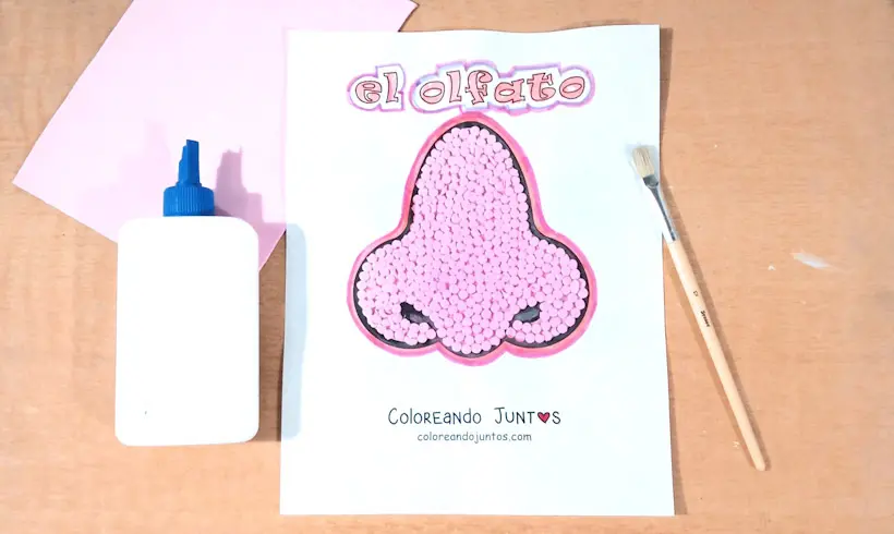 Drawing of the sense of smell colored by Coloring Together