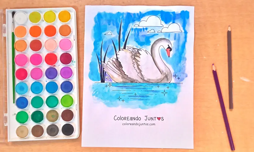Drawing of the Ugly Duckling colored by Coloring Together