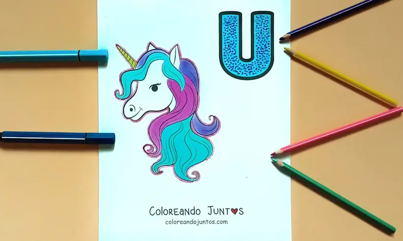 Vowel U picture colored by Coloring Together