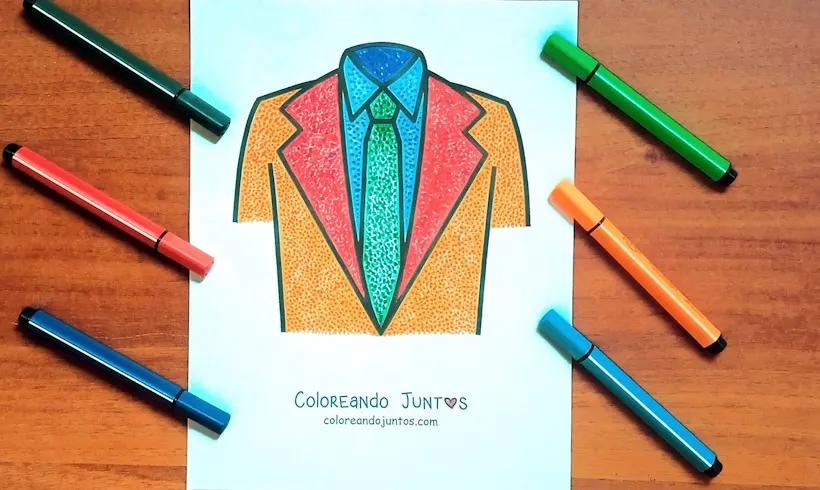 Drawing of a tie colored by Coloring Together