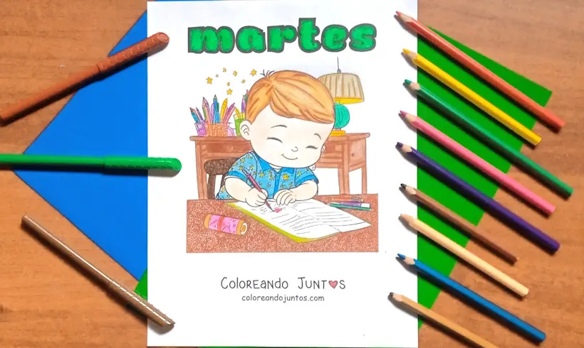 Tuesday drawing colored by Coloring Together