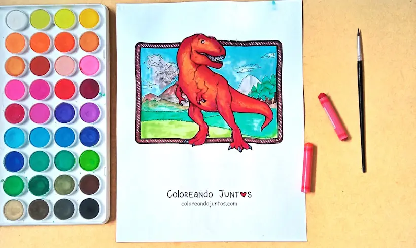 Tyrannosaurus Rex drawing colored by Coloring Together