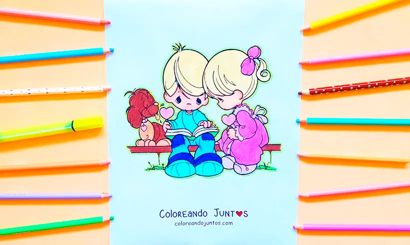 Valentine's Day drawing colored by Coloring Together