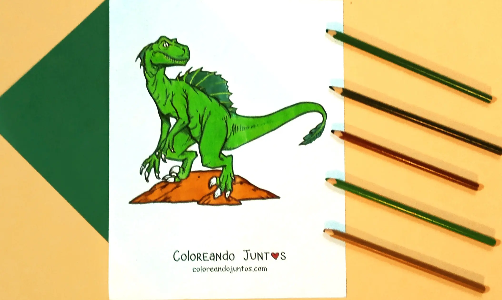 Velociraptor drawing colored by Coloring Together