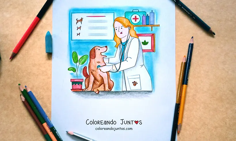 Picture of a veterinarian colored by Coloring Together