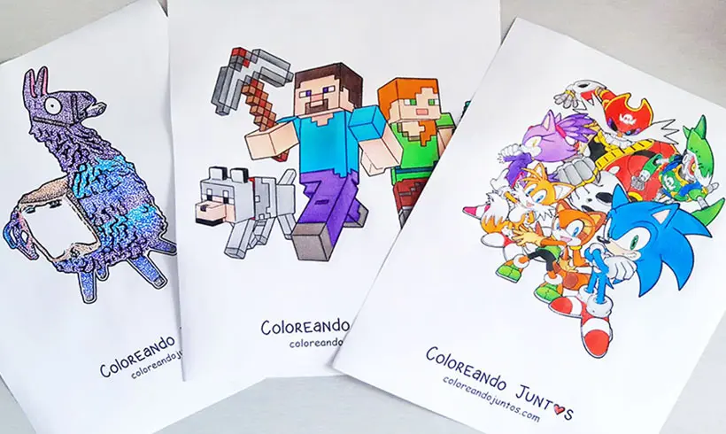 Video game drawings colored by Coloring Together