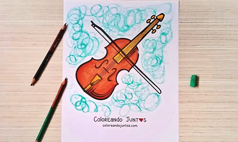 Violin colored by Coloring Together