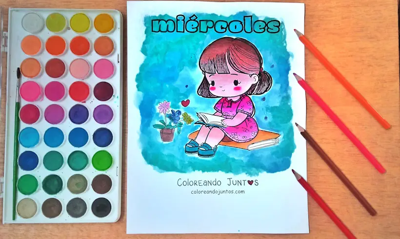 Wednesday drawing colored by Coloring Together