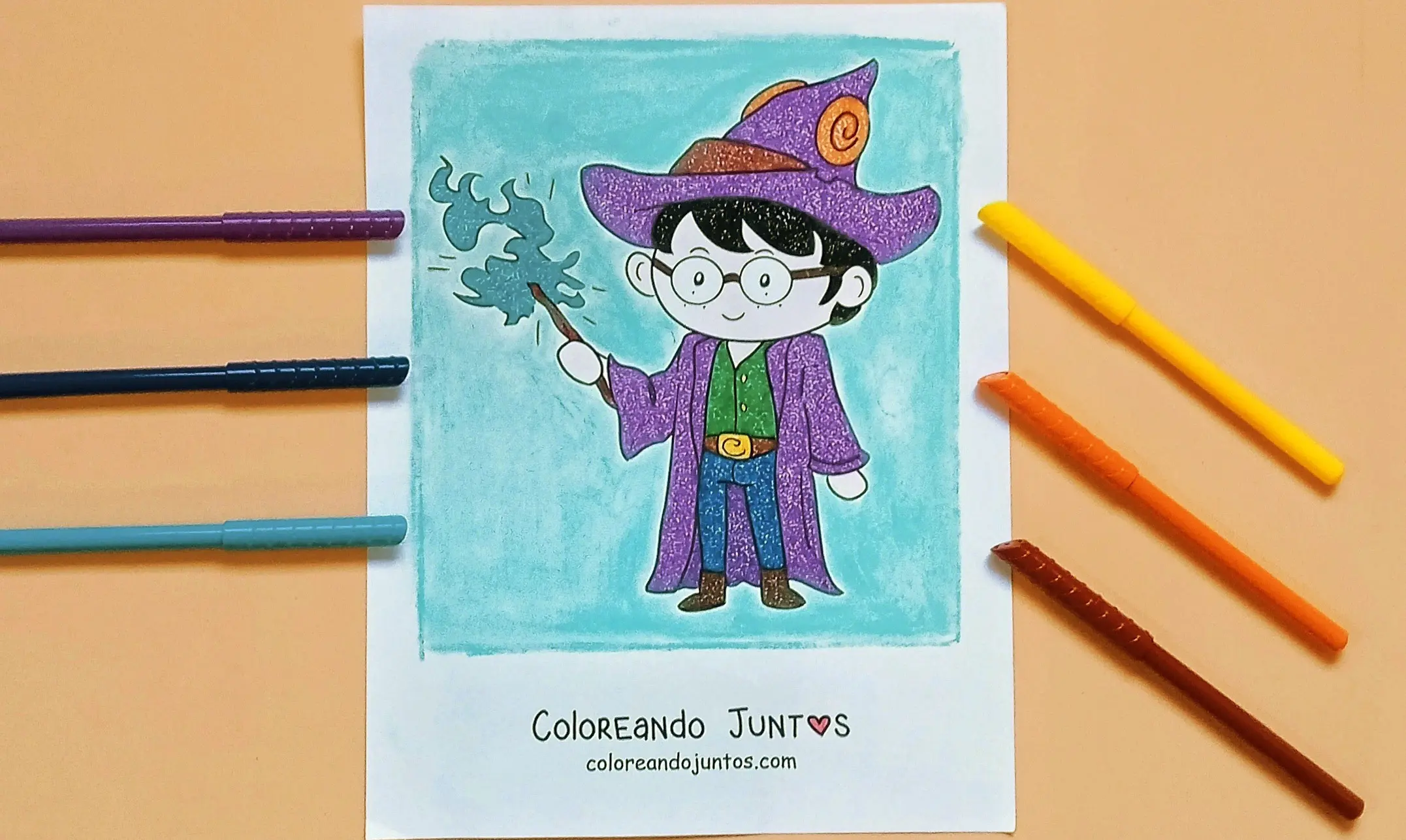 Sorcerer drawing colored by Coloring Together