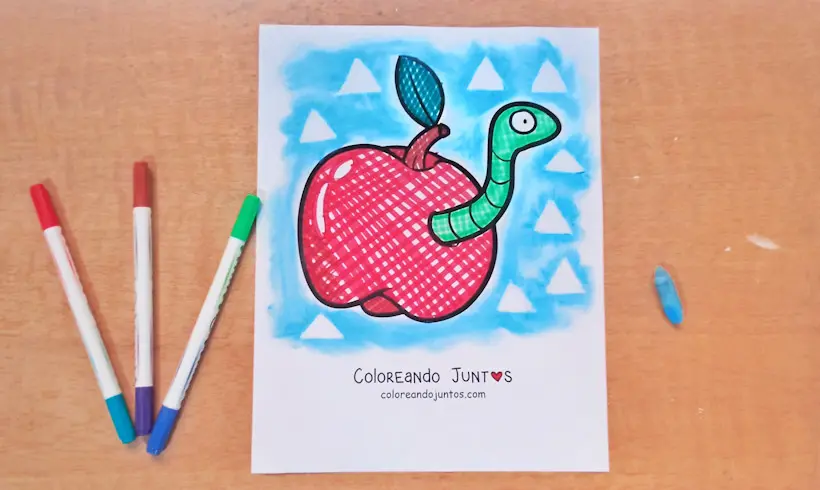 Drawing of an earthworm colored by Coloring Together