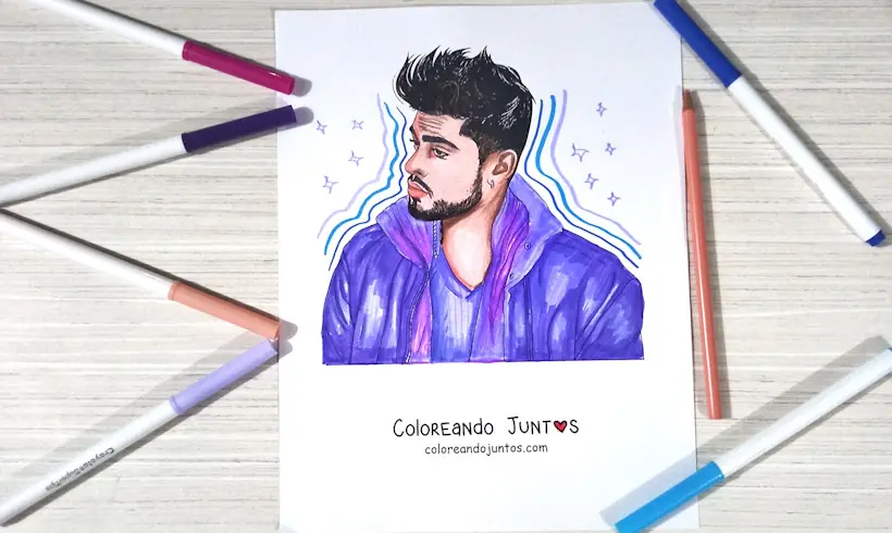 Drawing of Zayn Malik colored by Coloring Together