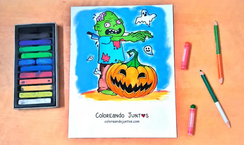 Zombie drawing colored by Coloring Together