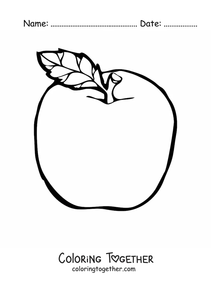 Coloring page of an apple