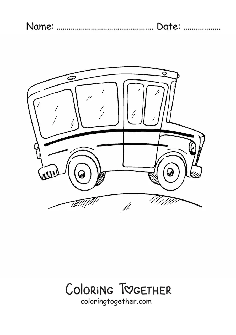 Coloring page of a school bus