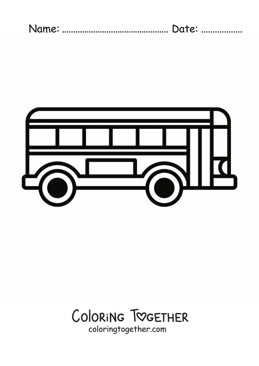 Coloring page of a long bus