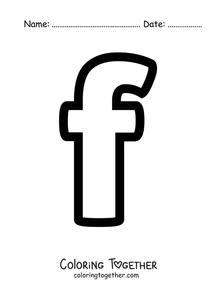 Coloring page of the lowercase letter F