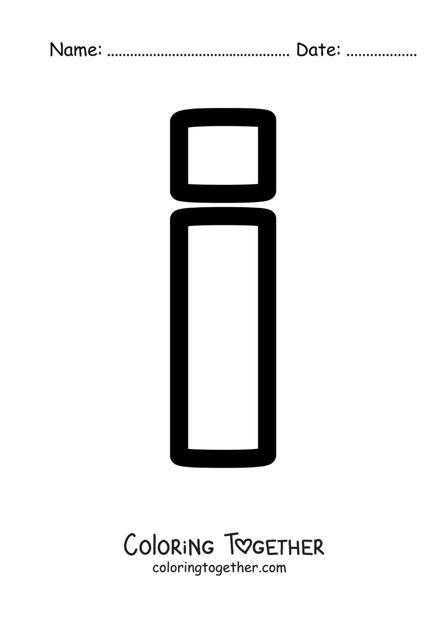 Coloring page of the lowercase letter I