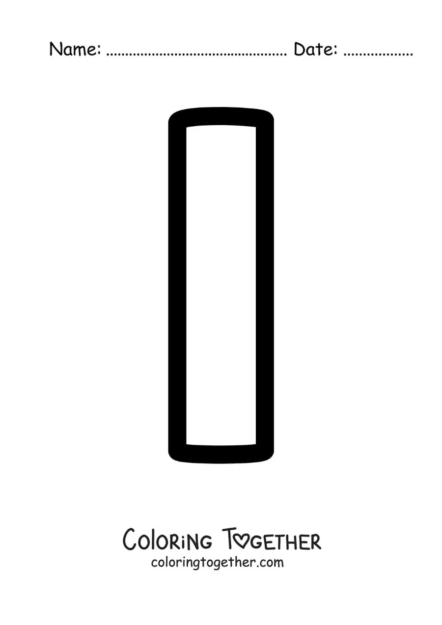 Coloring page of the lowercase letter L