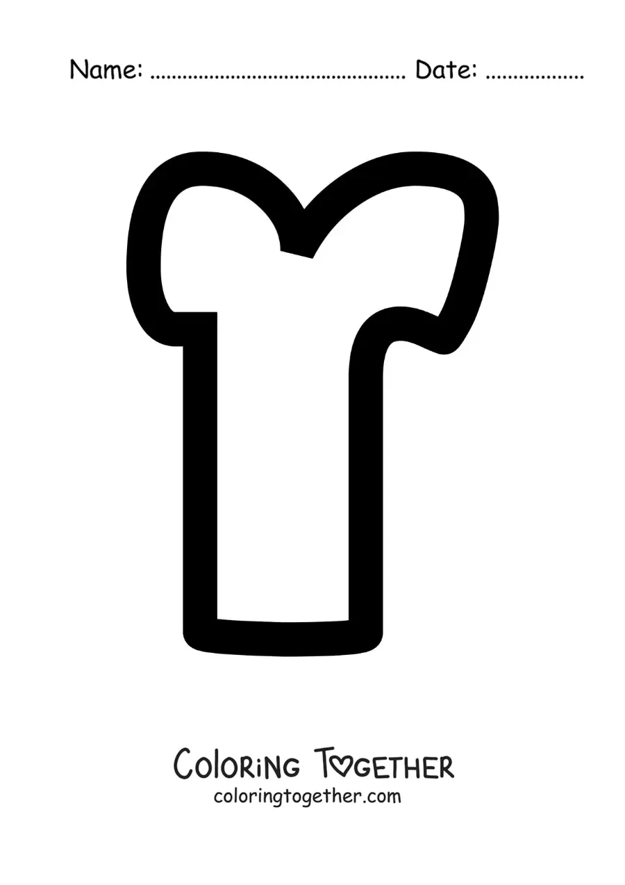 Coloring page of the lowercase letter R