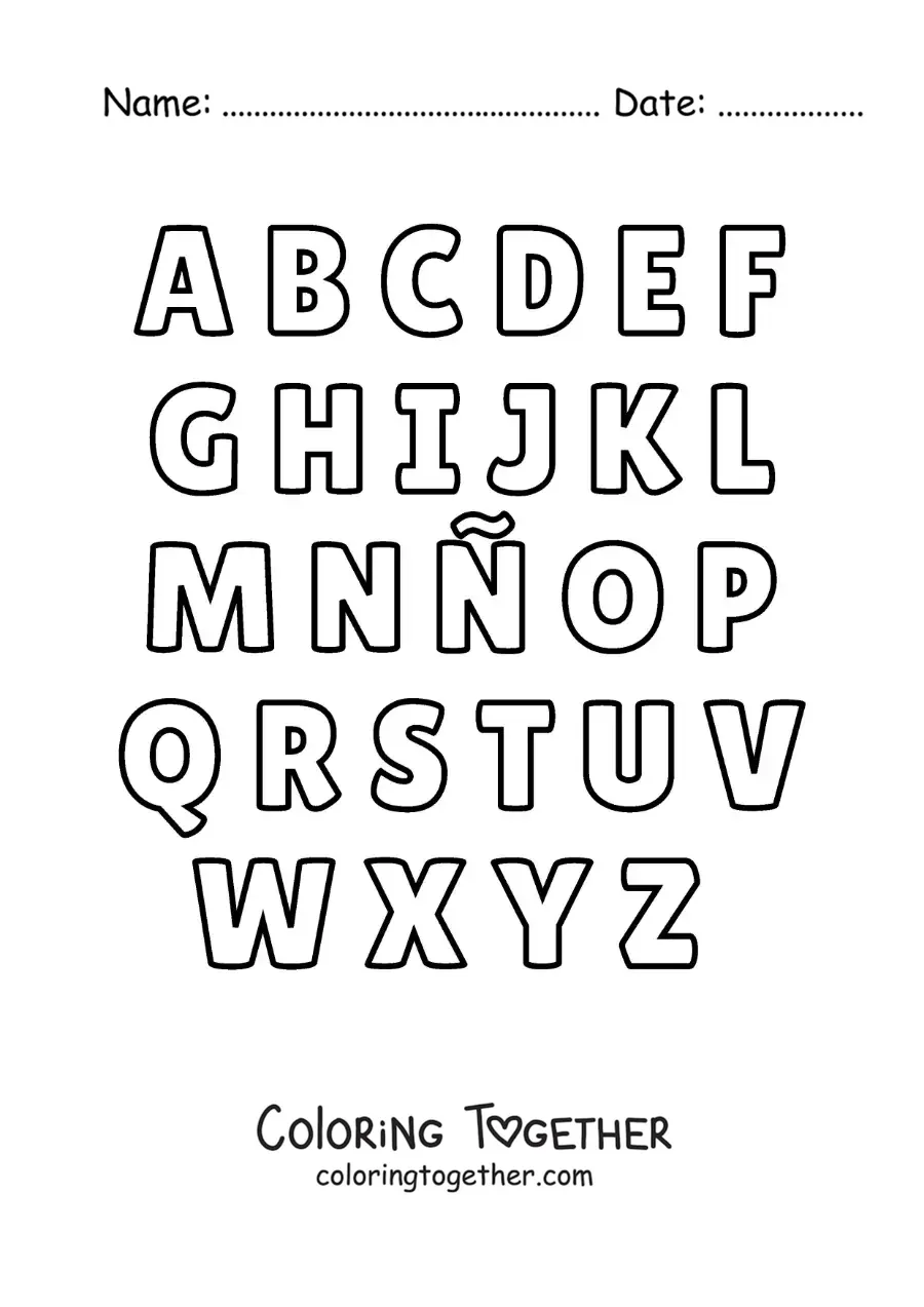 Coloring page of the alphabet