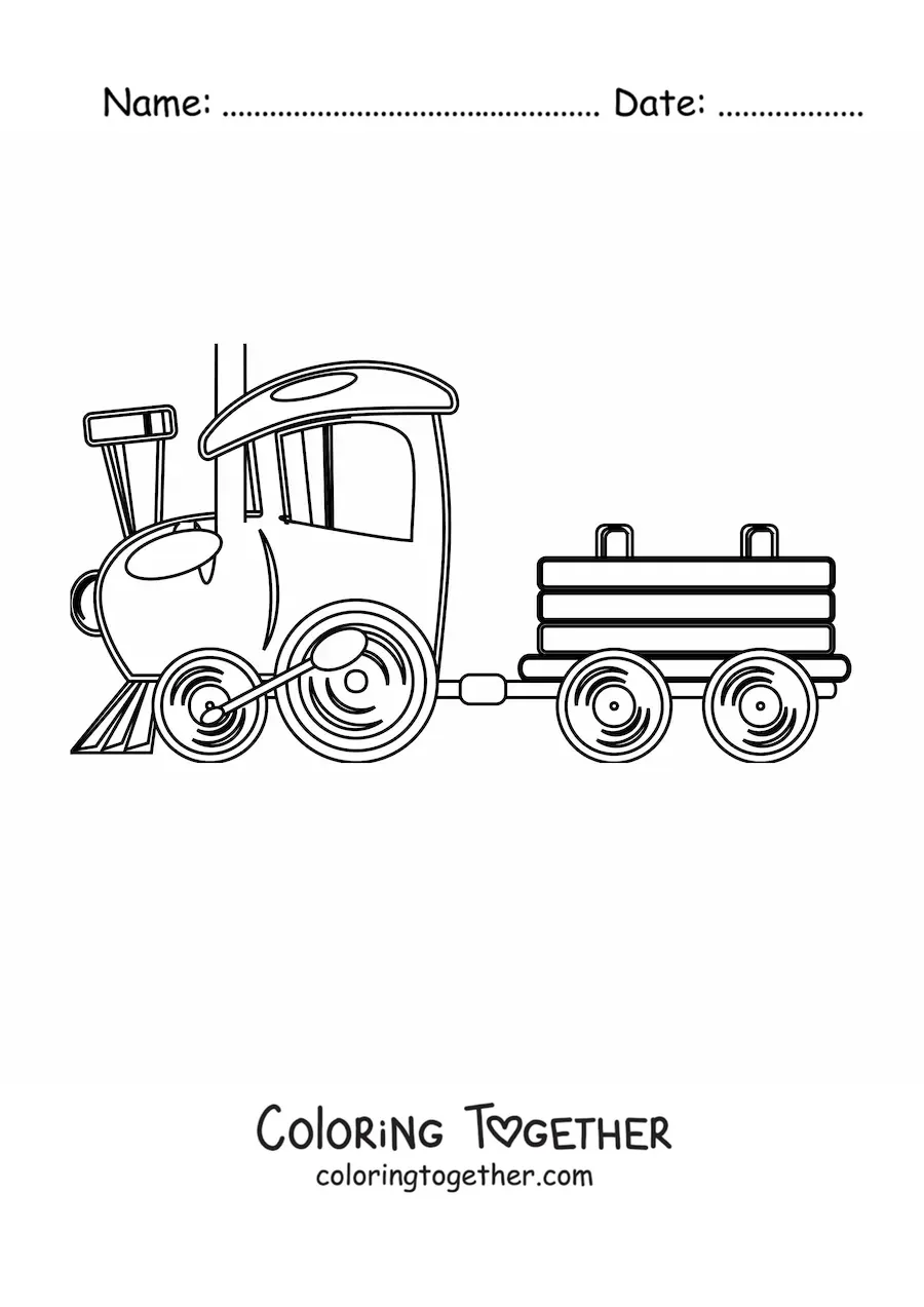 Coloring page of a toy train