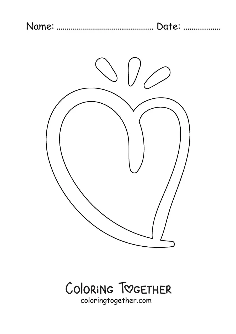 Coloring page of a big heart