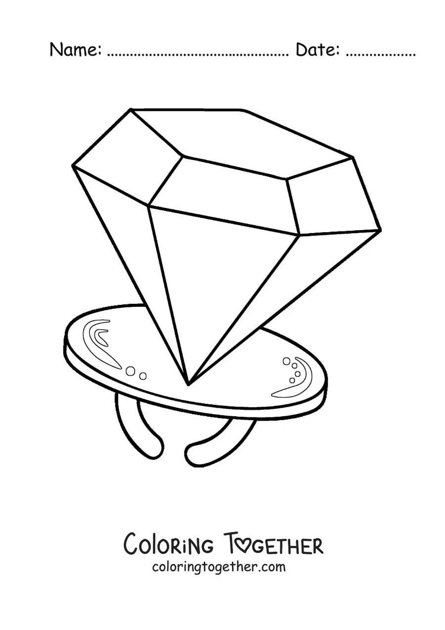 Coloring page of a candy ring