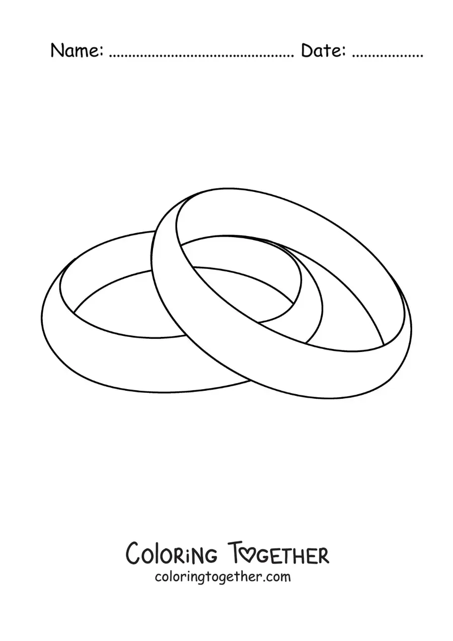 Coloring page of two rings