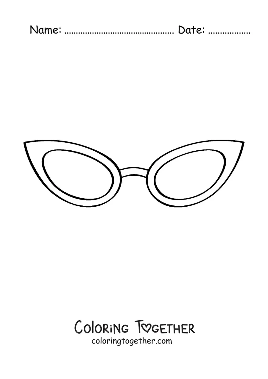 Coloring page of fashion glasses