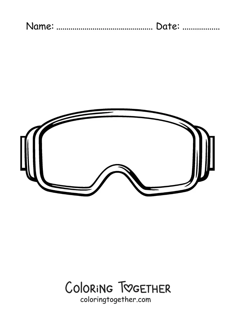 Coloring page of safety goggles