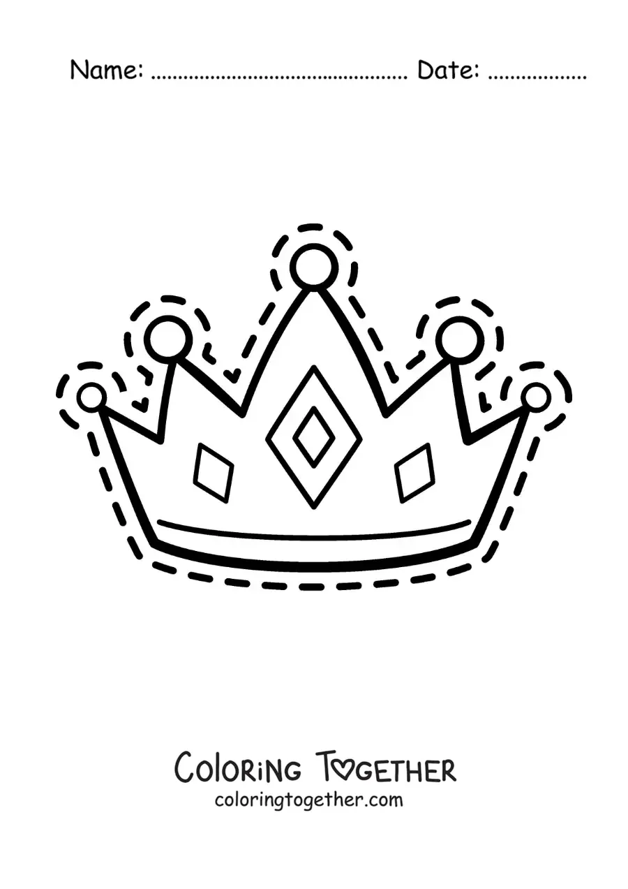 Coloring page of a queen's crown