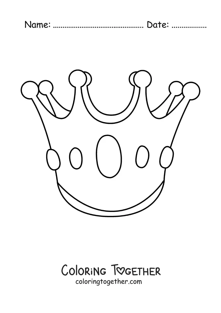 Coloring page of a big crown