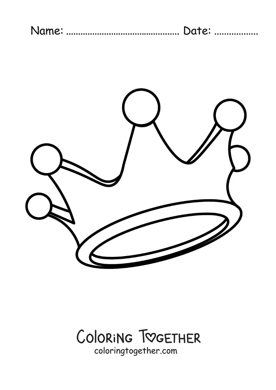 Coloring page of an easy crown