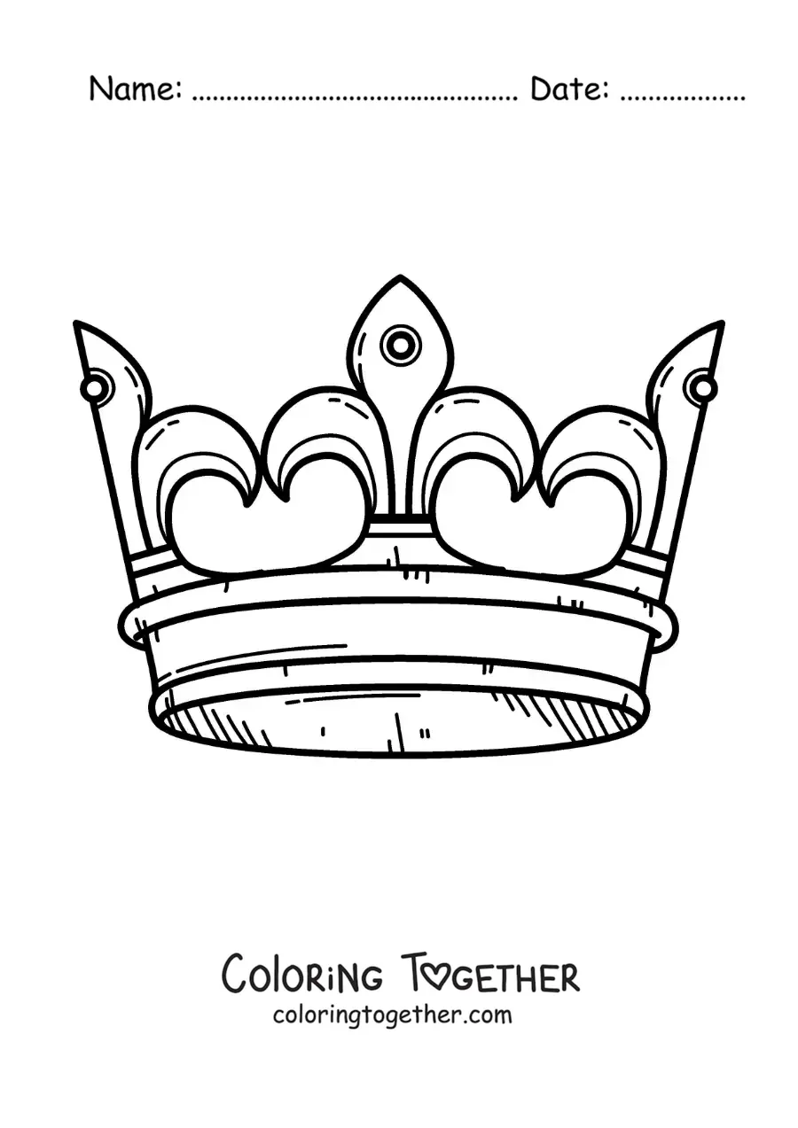 Coloring page of a royal crown