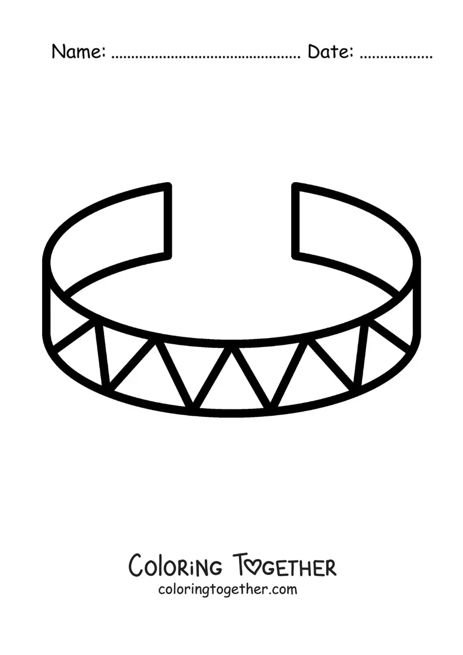 Coloring page of a bangle