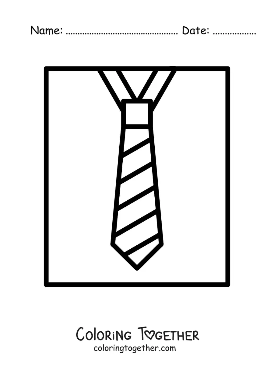 Coloring page of a tie for Father's Day