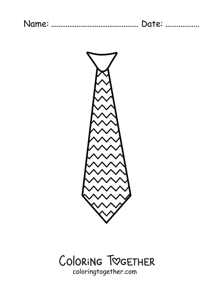 Coloring page of an easy tie