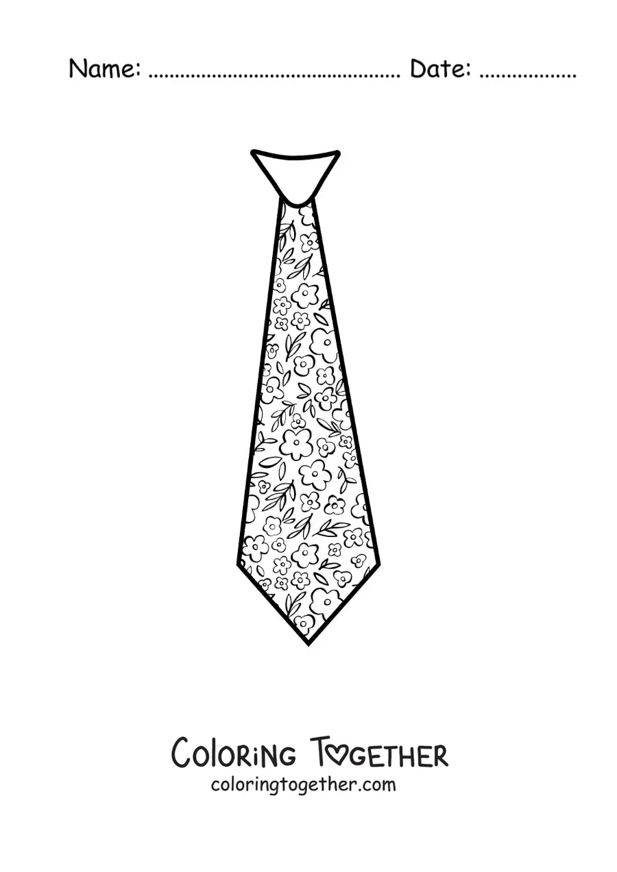 Coloring page of a big tie