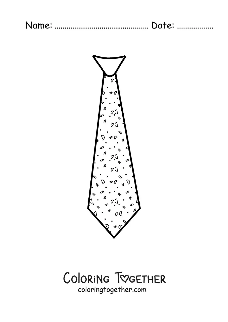 Coloring page of a tie