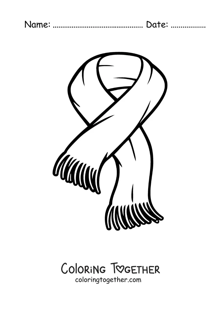 Coloring page of an easy scarf
