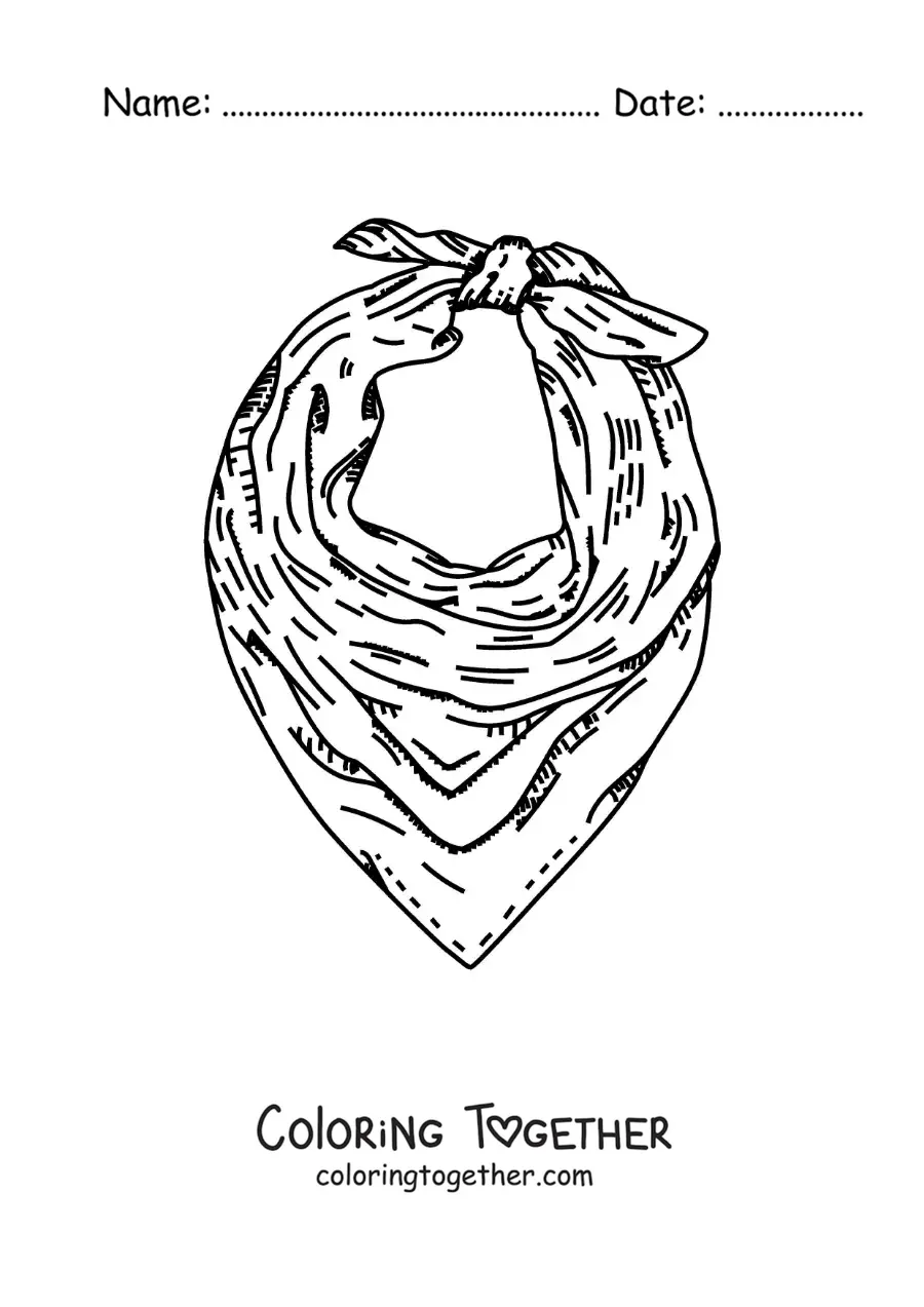 Coloring page of a triangular scarf