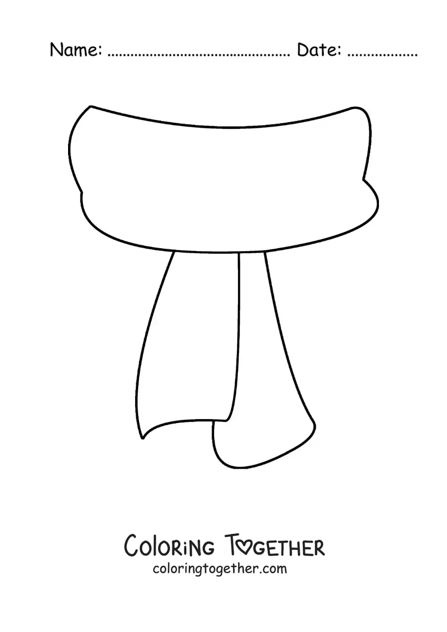 Coloring page of a long scarf