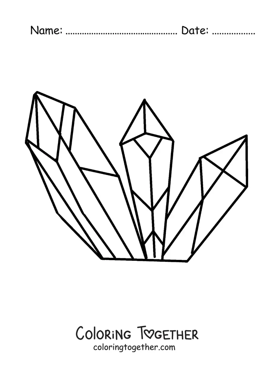 Coloring page of large crystals