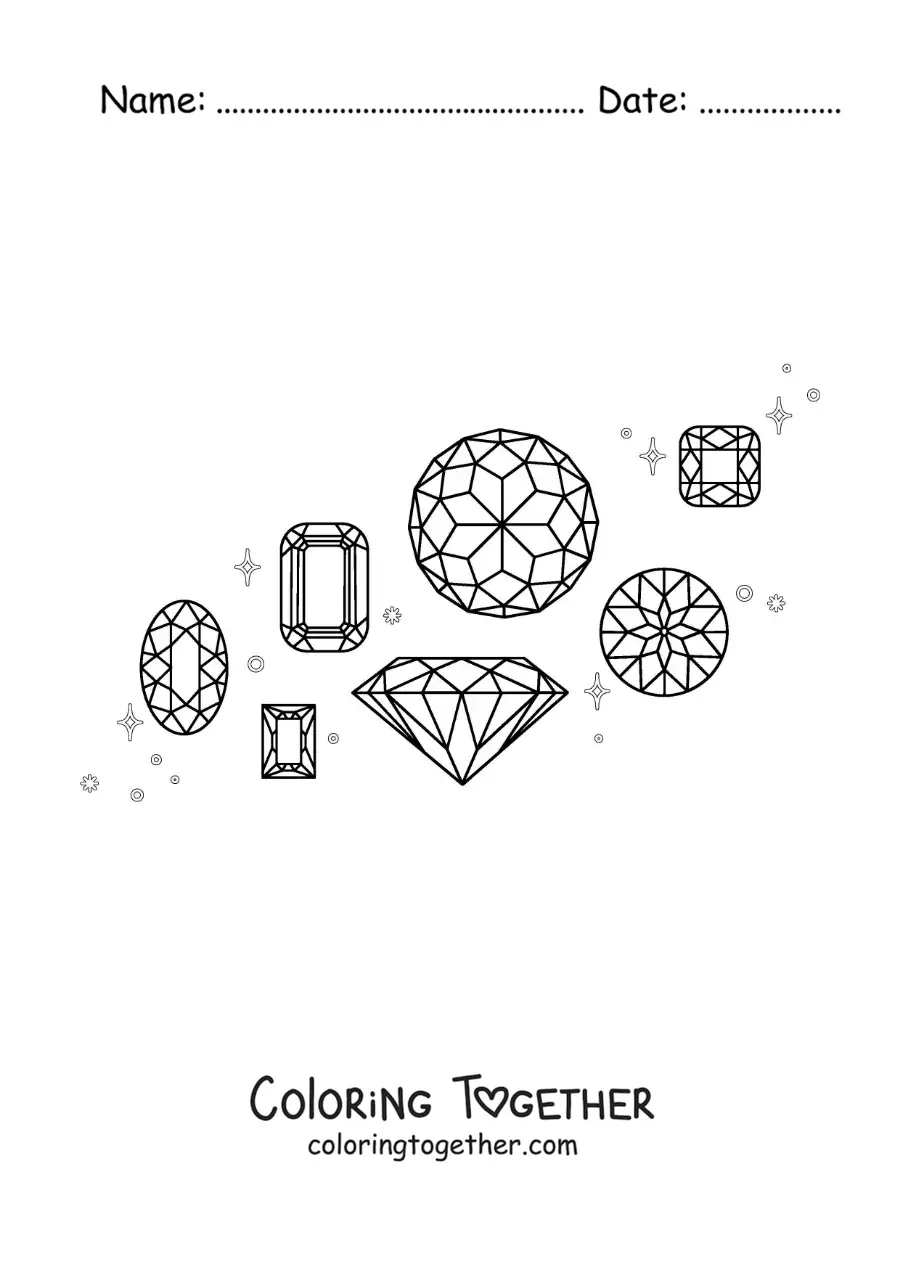 Coloring page of crystal gems