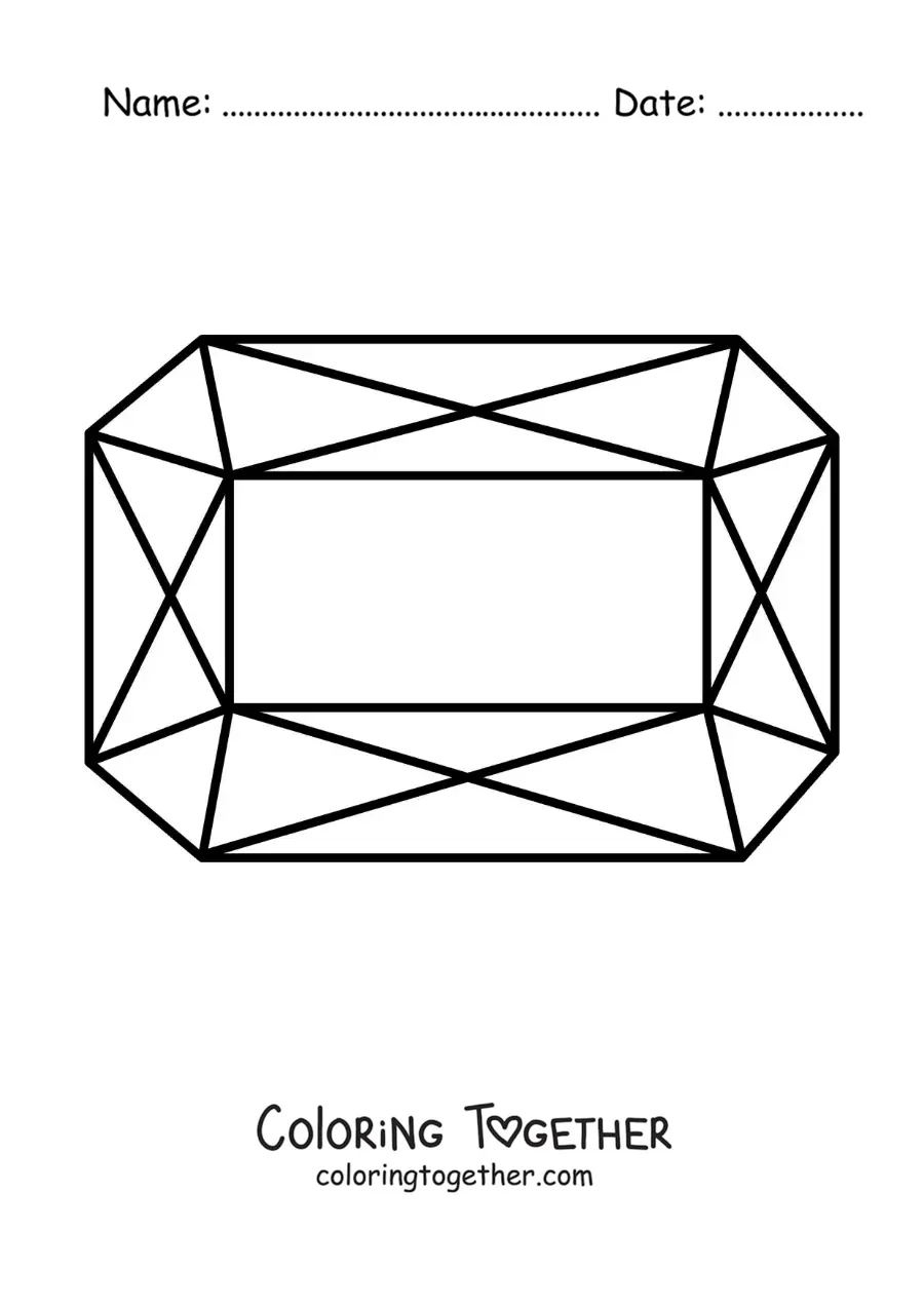 Coloring page of a precious stone