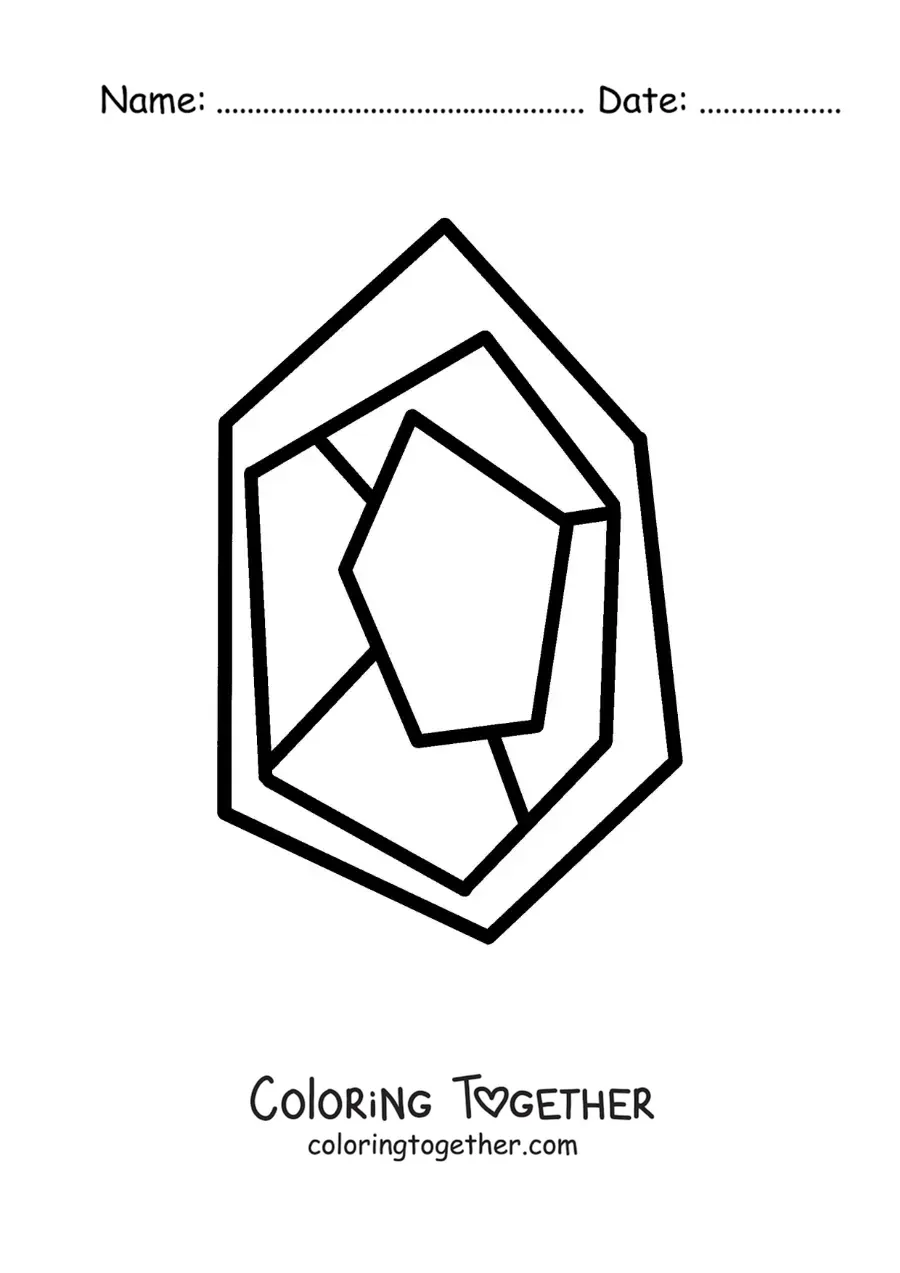Coloring page of a large precious stone
