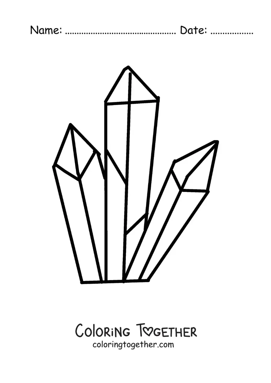 Coloring page of crystals